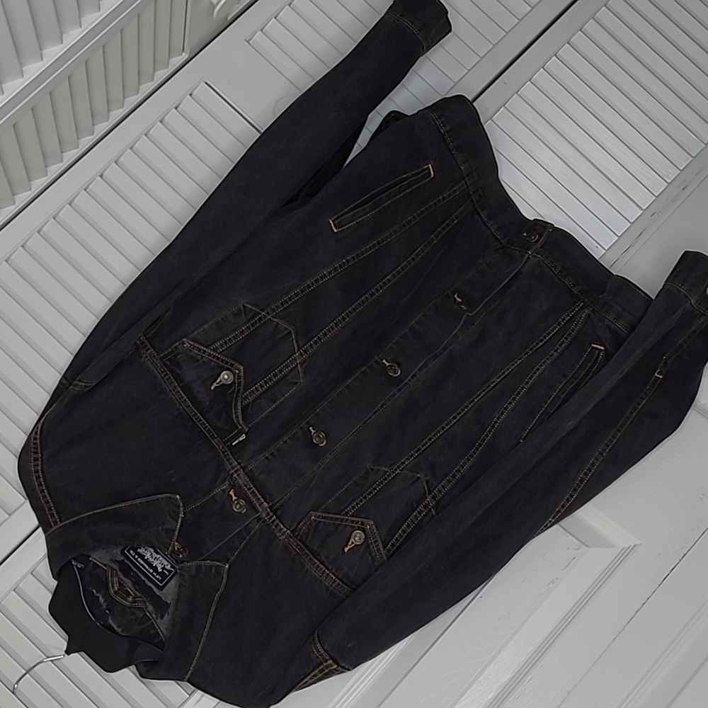 LEVI STRAUSS & CO black denim jacket sz XXL